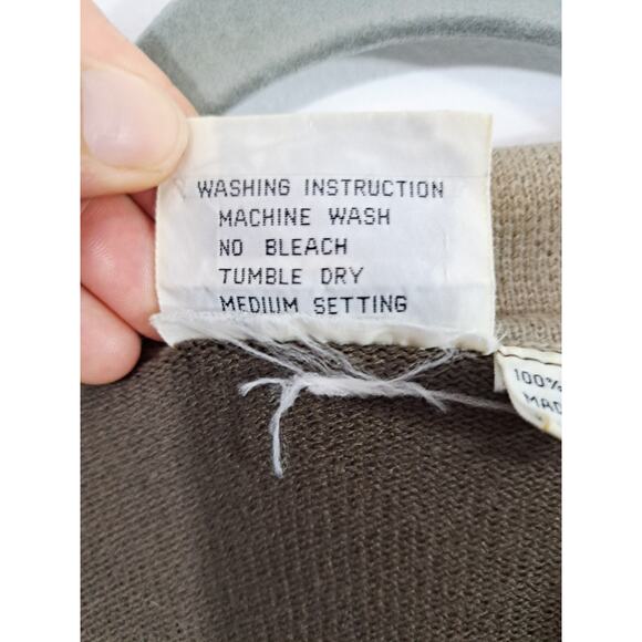 Justin Blake Vintage Men's Tan Stripe Collared Sweater V-neck Size Medium - Picture 4 of 4